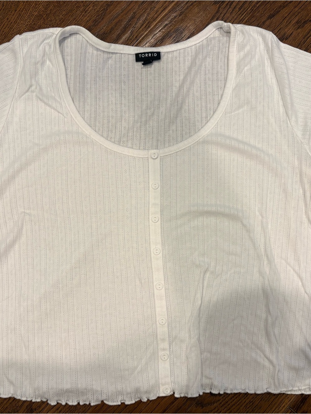 Torrid  Cream Ribbed Button-Front Women’s Top 3x